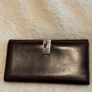 Gucci Brown Leather Wallet with Silver Hardware